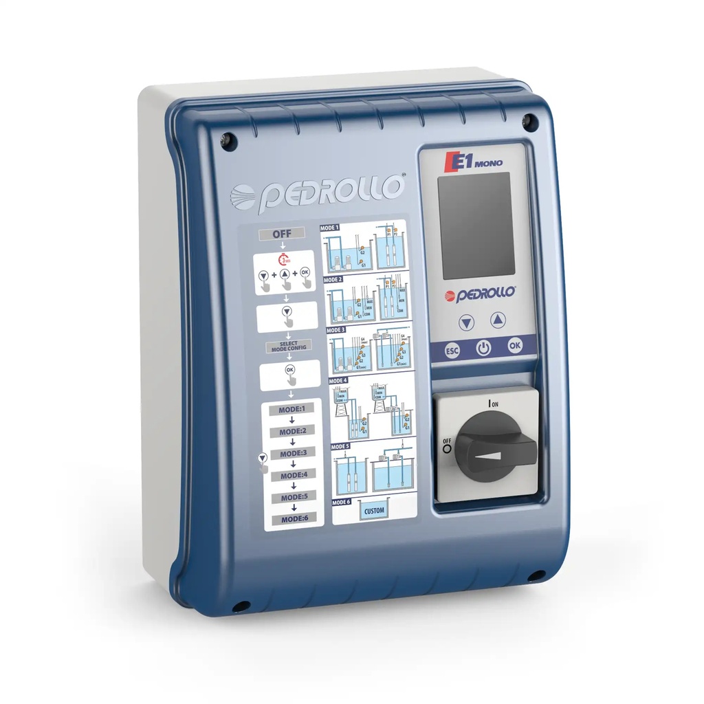 TABLERO E1 MONO 220V, HASTA 18A PEDROLLO